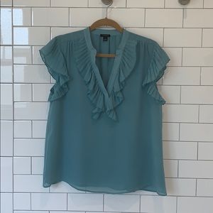 Ann Taylor Factory Pleated Ruffle Top